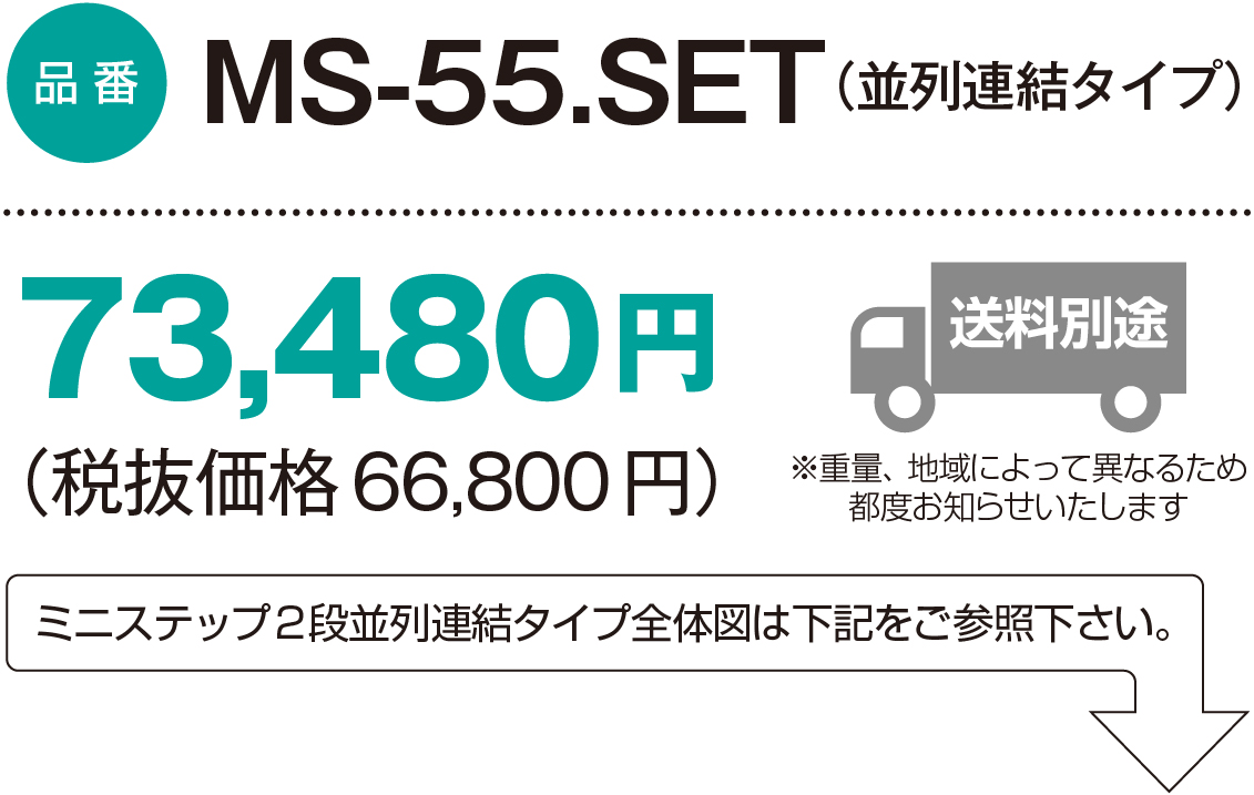 MS-55.SET（並列連結タイプ）：73,480円（税抜価格66,800円）